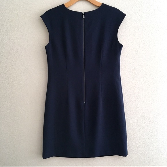 Vince Camuto Navy Sheath Dress Sz 10 - Black bead - Picture 2 of 8